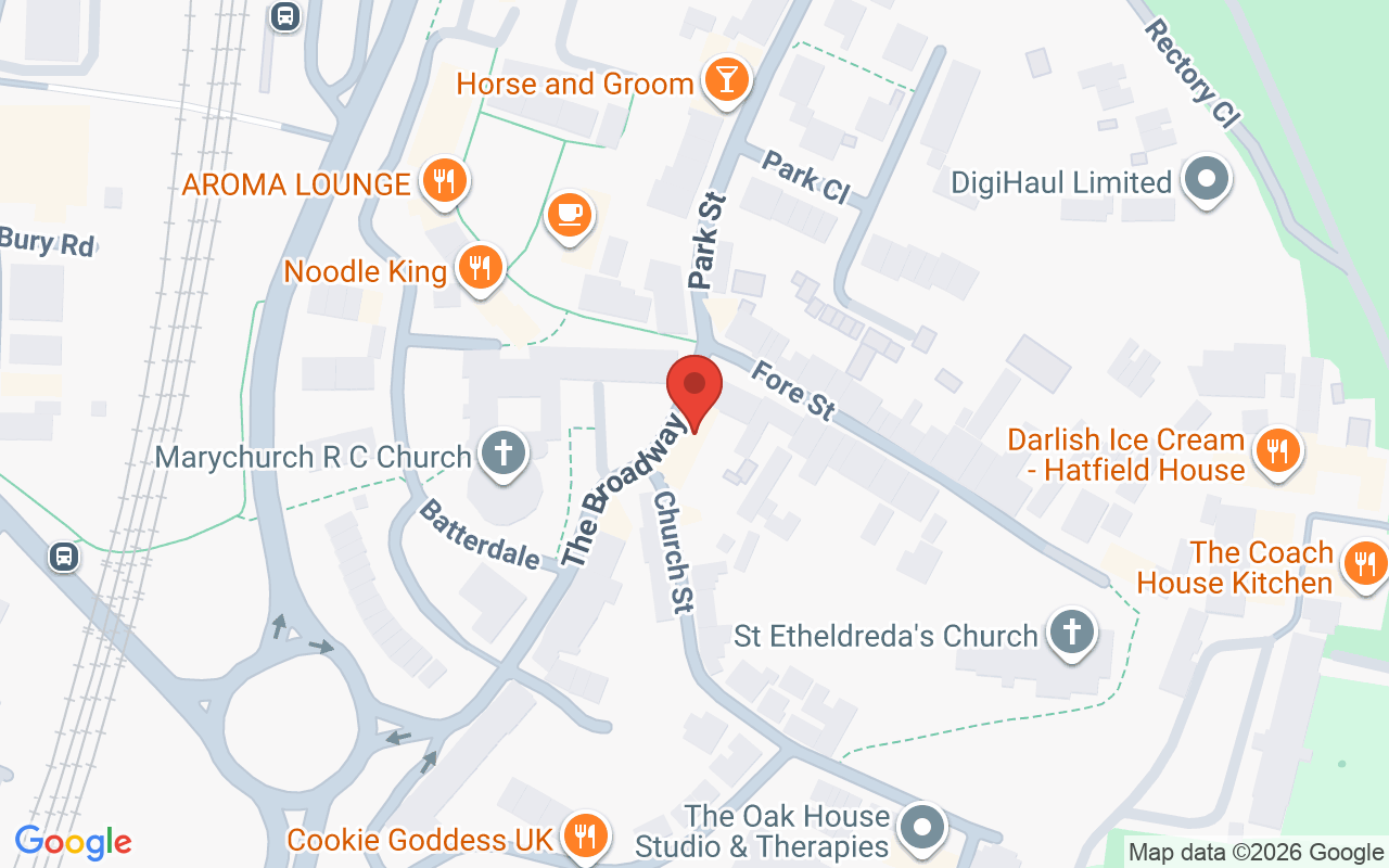Map showing the location of Hair & Beauty Boutique