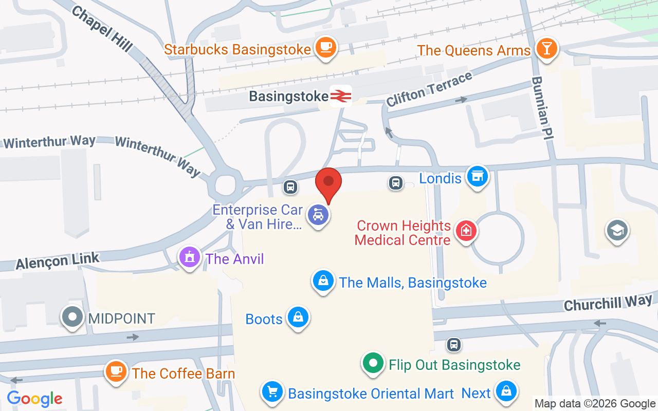 Map showing the location of Hair Lab – Basingstoke
