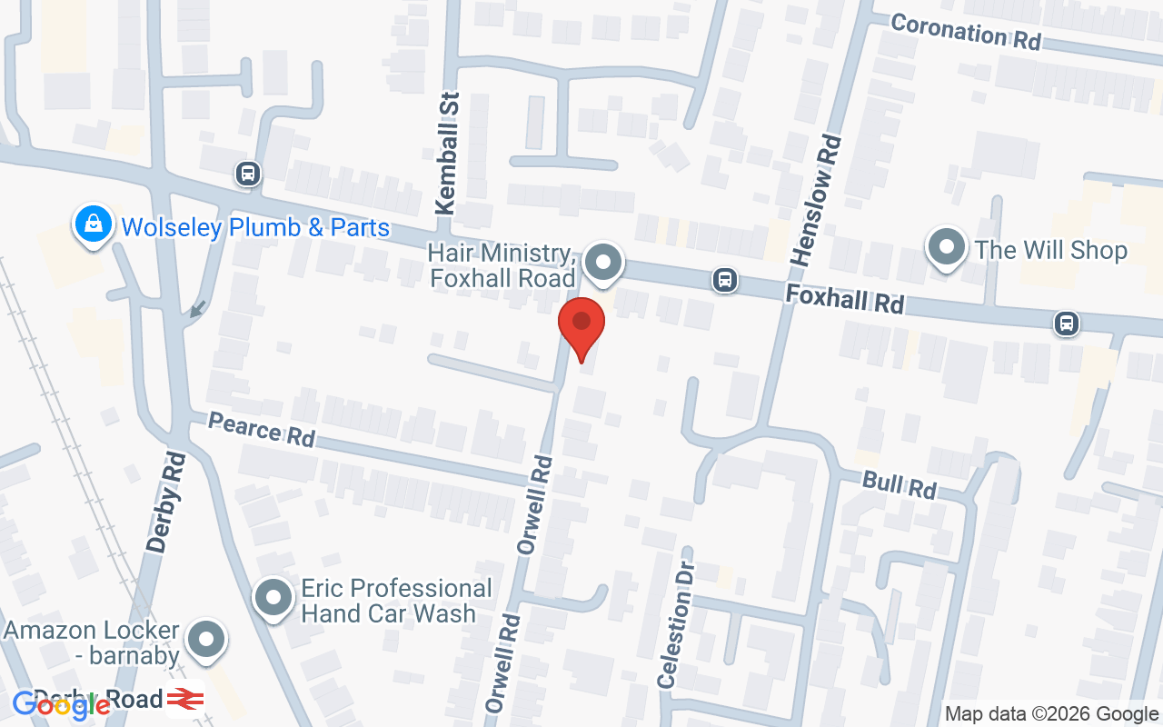 Map showing the location of Hair Ministry, Hair & Beauty Salon, Foxhall Road
