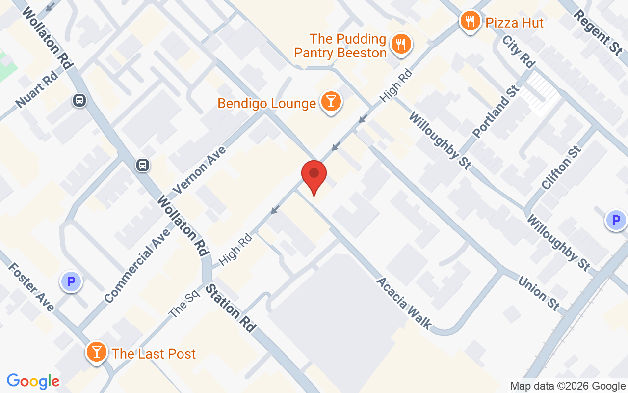 Map showing the location of Hairven Salon – Beeston