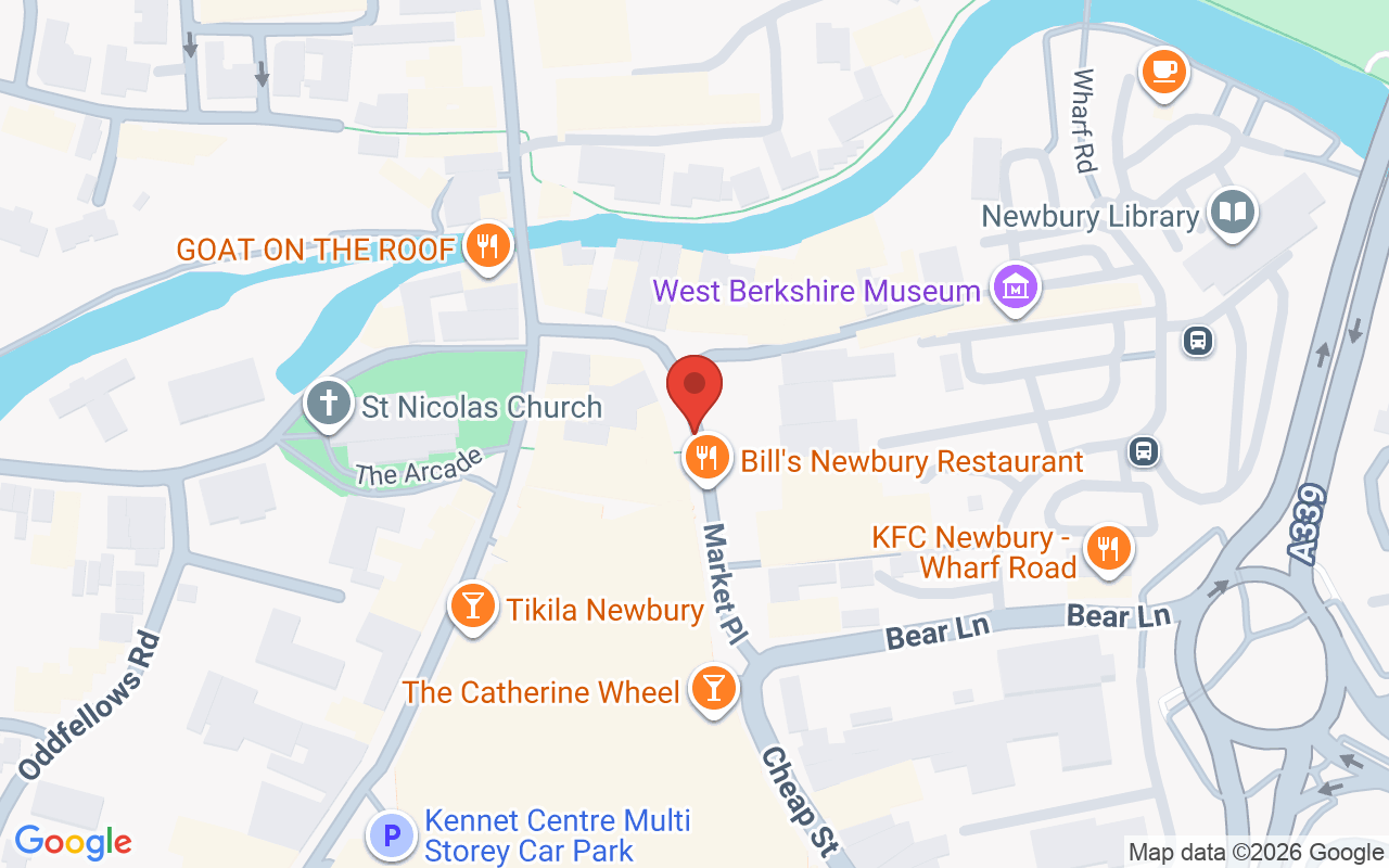 Map showing the location of Halo Hair Design, Newbury