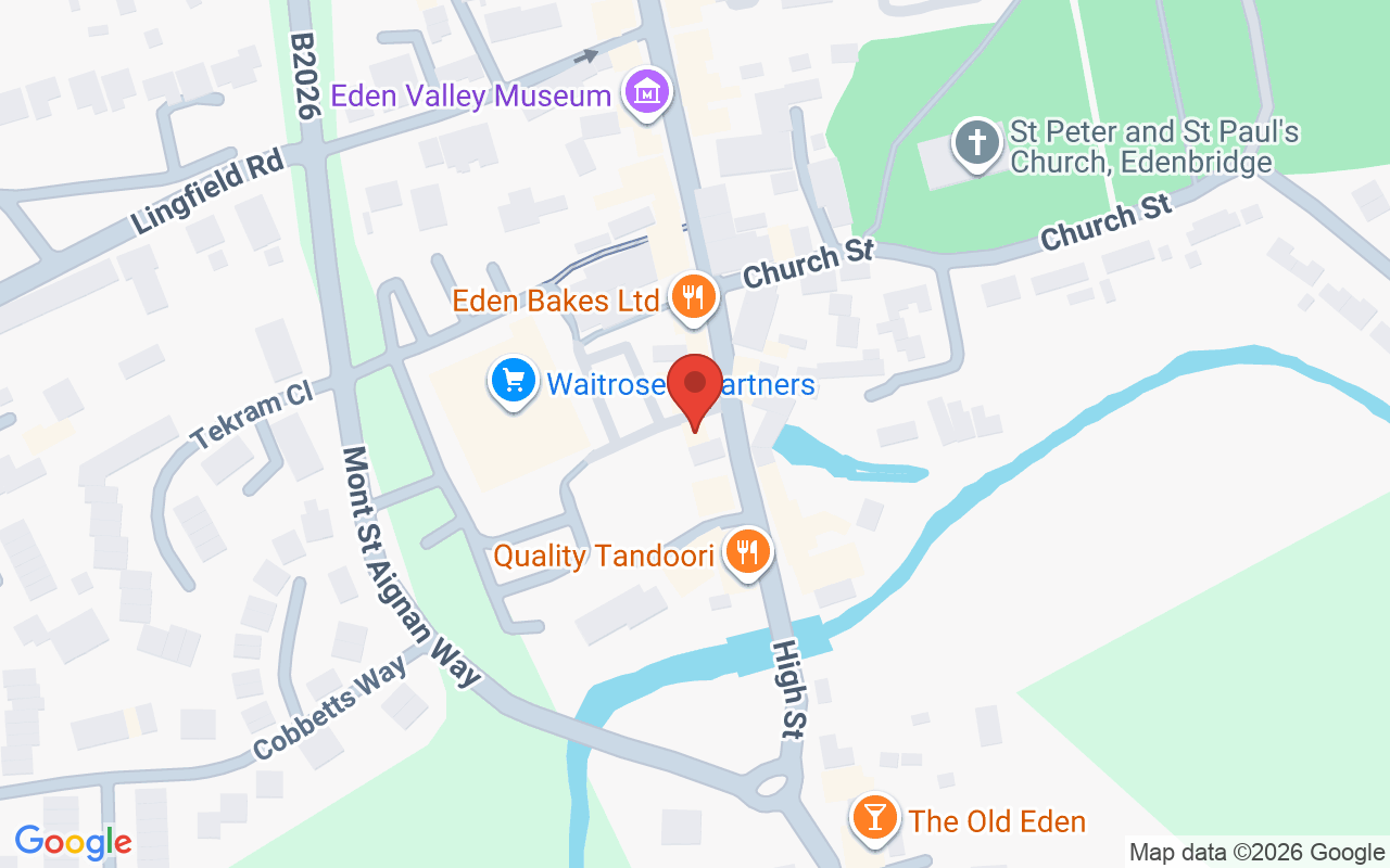 Map showing the location of Halo Hair Design – Edenbridge