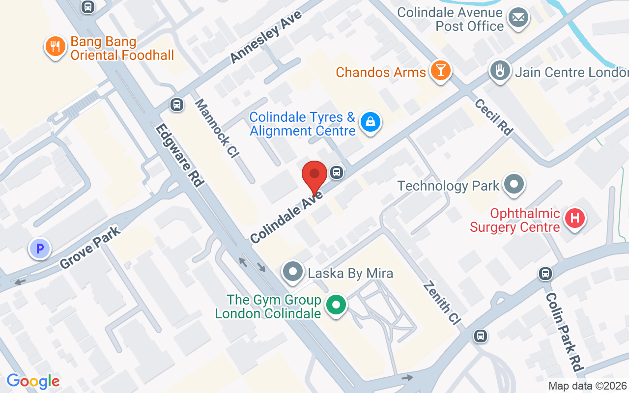 Map showing the location of Hannah London – Hair & Medispa