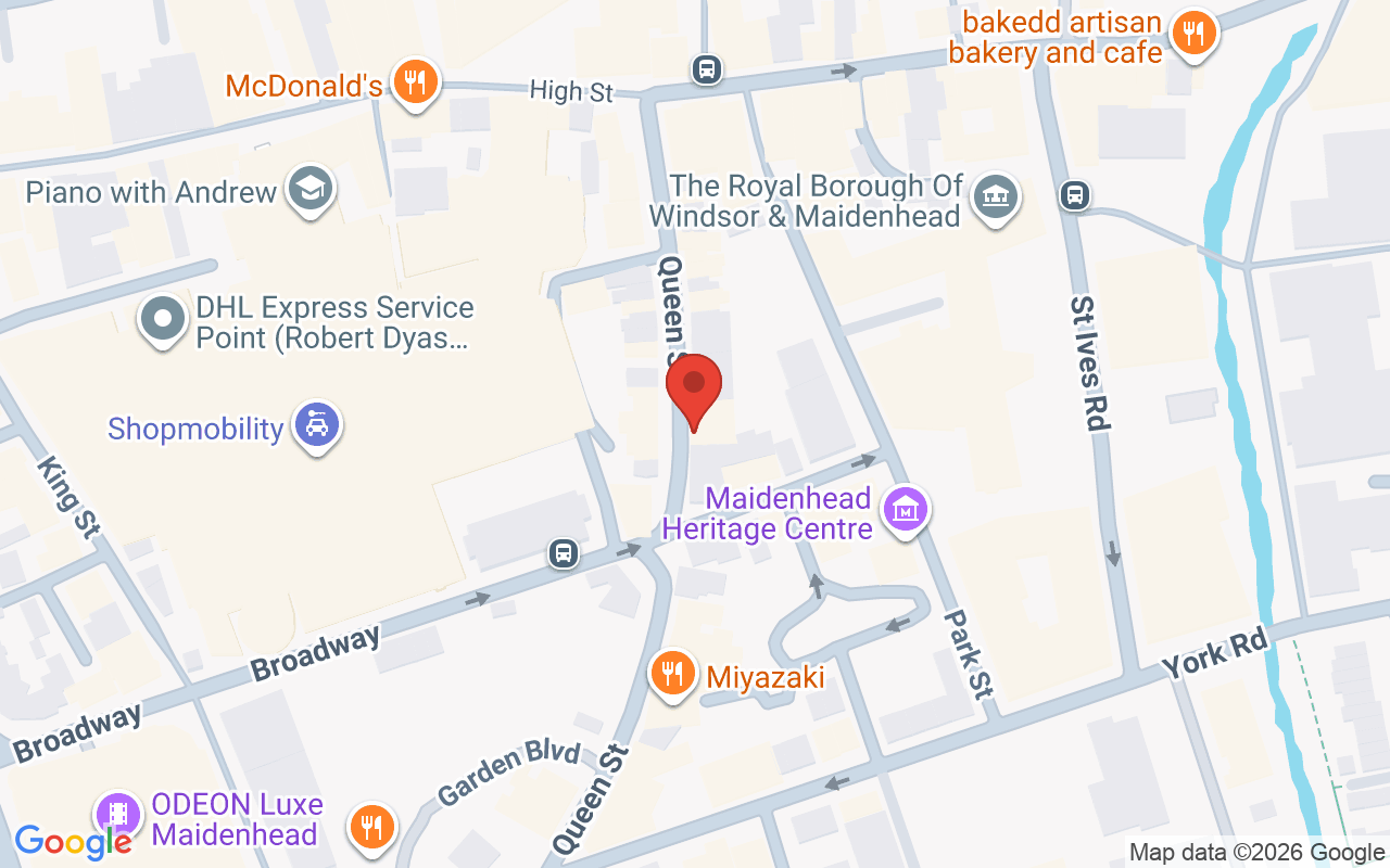 Map showing the location of Haringtons Maidenhead