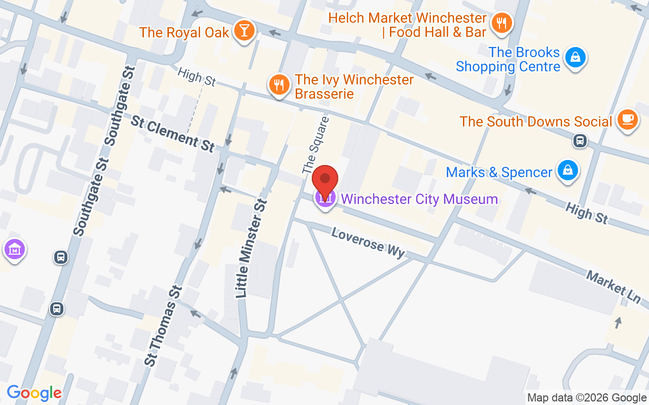 Map showing the location of Haringtons, Winchester