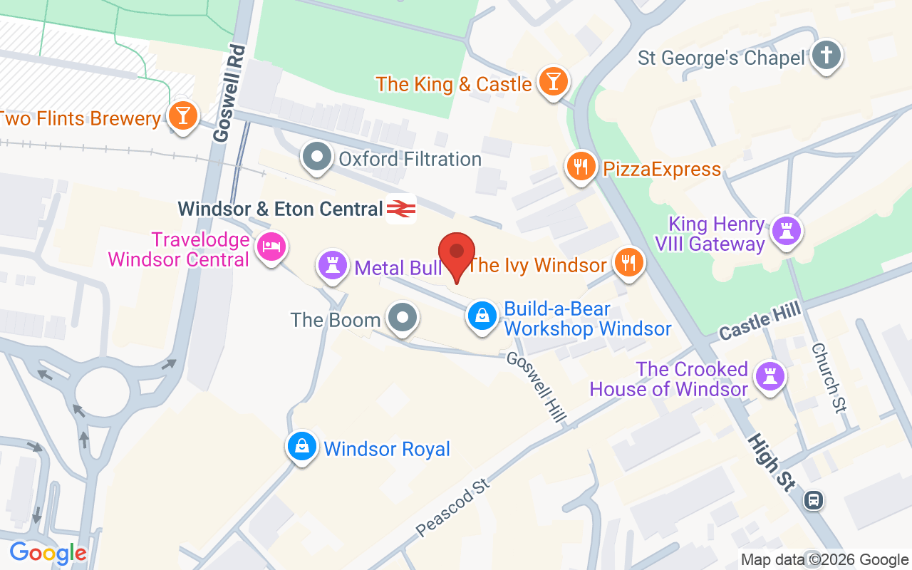 Map showing the location of Haringtons, Windsor