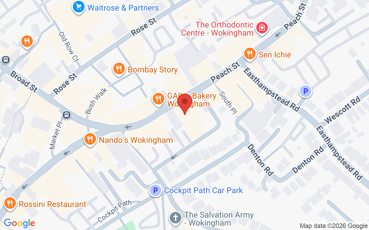 Map showing the location of Haringtons, Wokingham