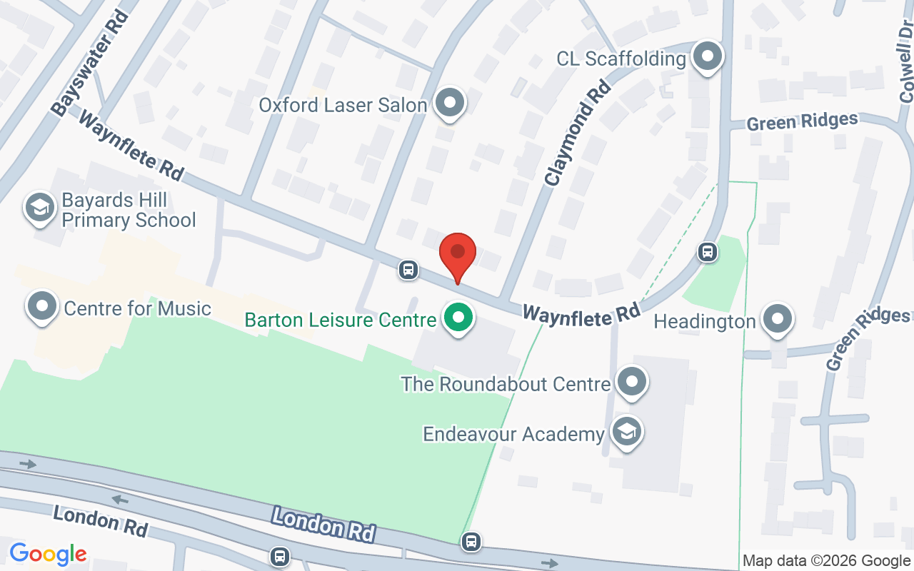 Map showing the location of Hayley’s Oxford