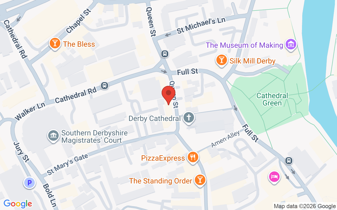 Map showing the location of Headquarters Derby