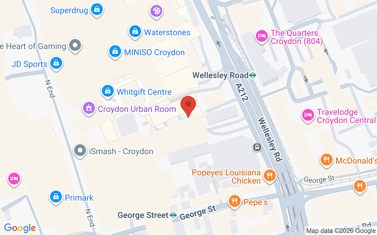 Map showing the location of Hectik Hair Croydon