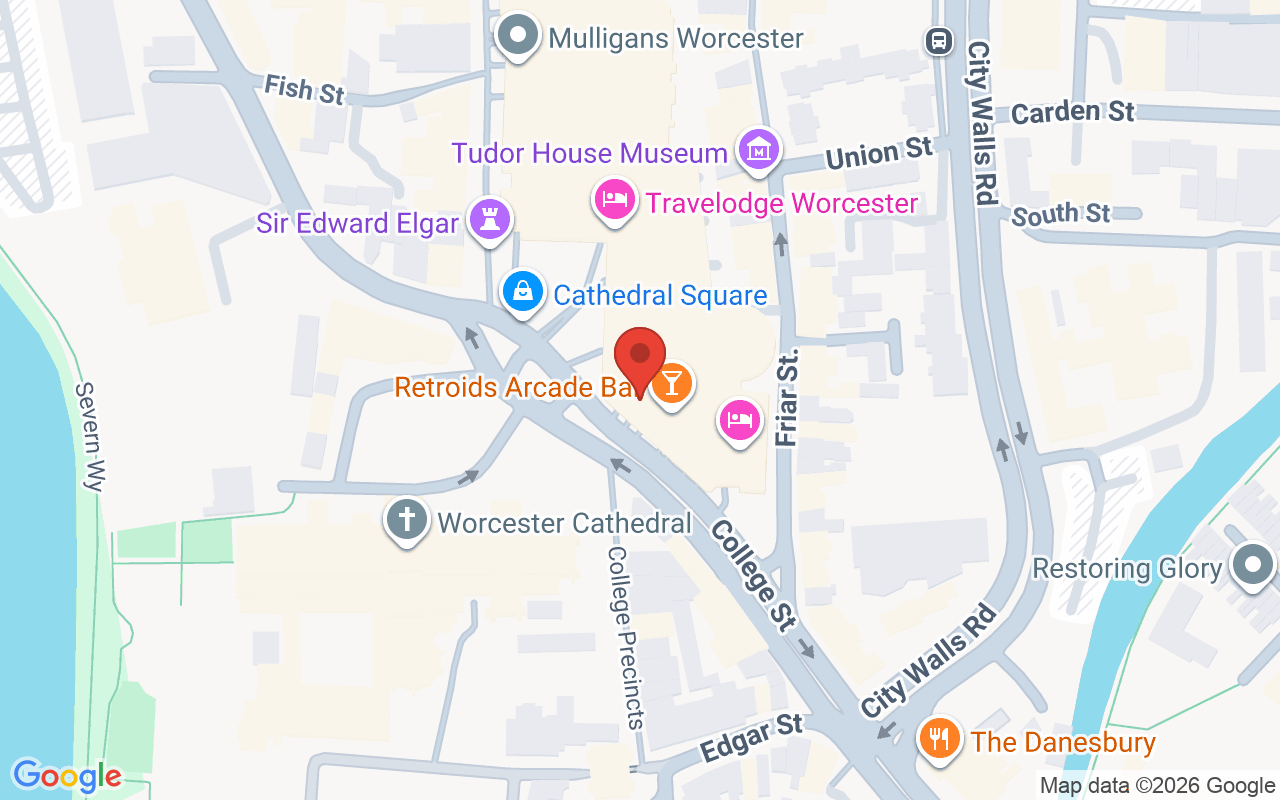 Map showing the location of Inspiration Hair – Worcester