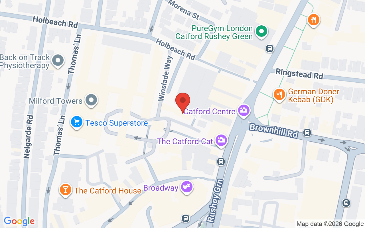 Map showing the location of Inspire Beauty London