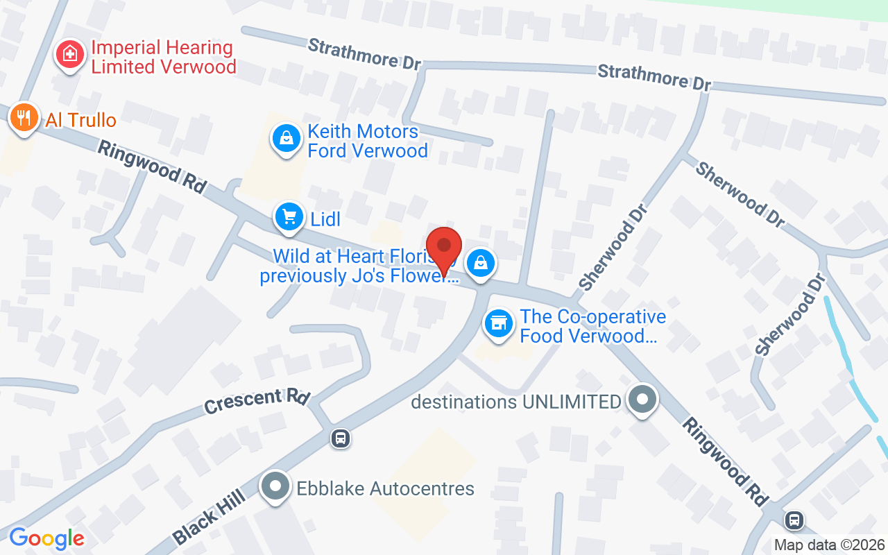Map showing the location of Joanne Hairdressing, Verwood