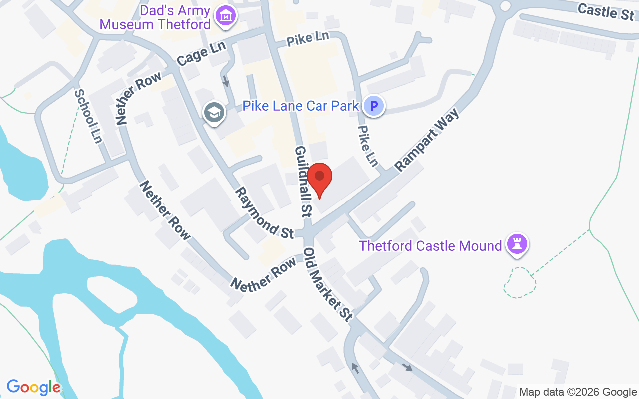Map showing the location of John Olivers – Thetford