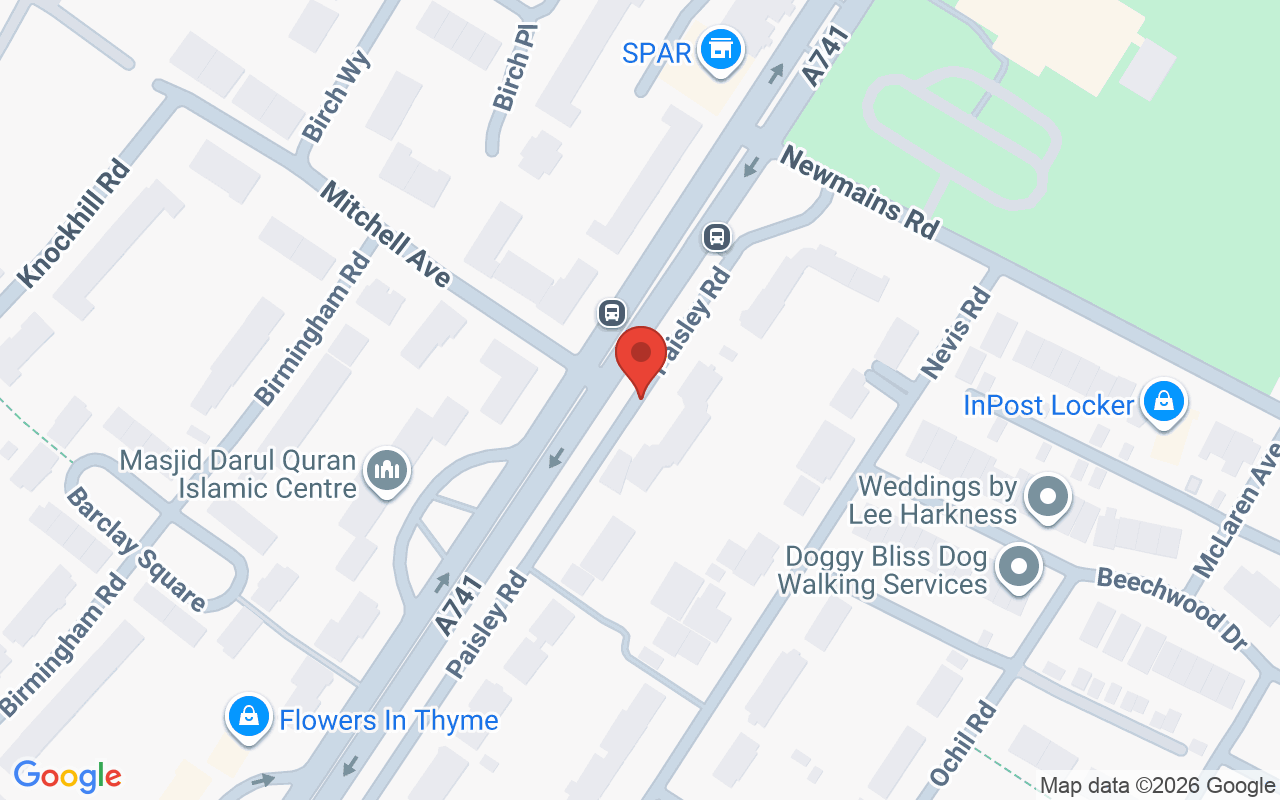 Map showing the location of lavelle house of hair
