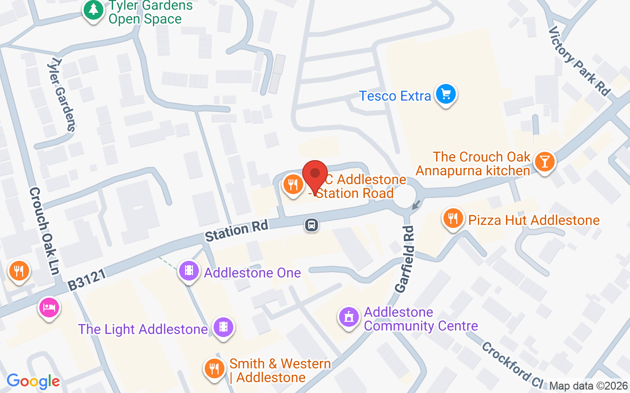 Map showing the location of LUIGI M Hairdressing – Addlestone