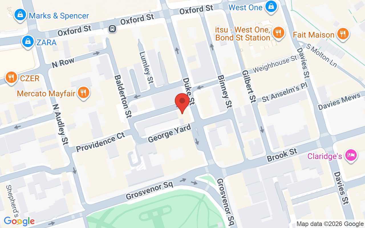 Map showing the location of Matthew David – Mayfair