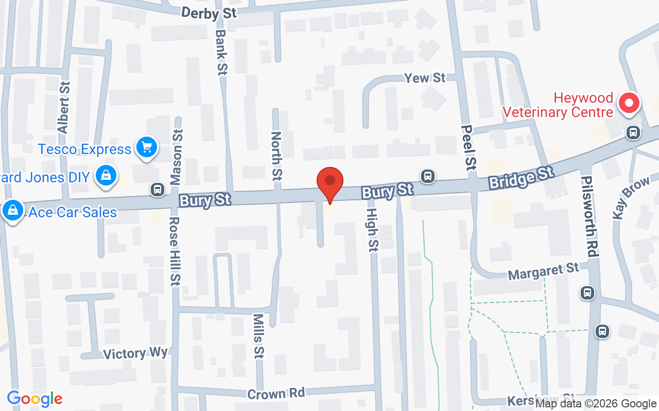 Map showing the location of Melissa Jane’s Hair Salon – Heywod