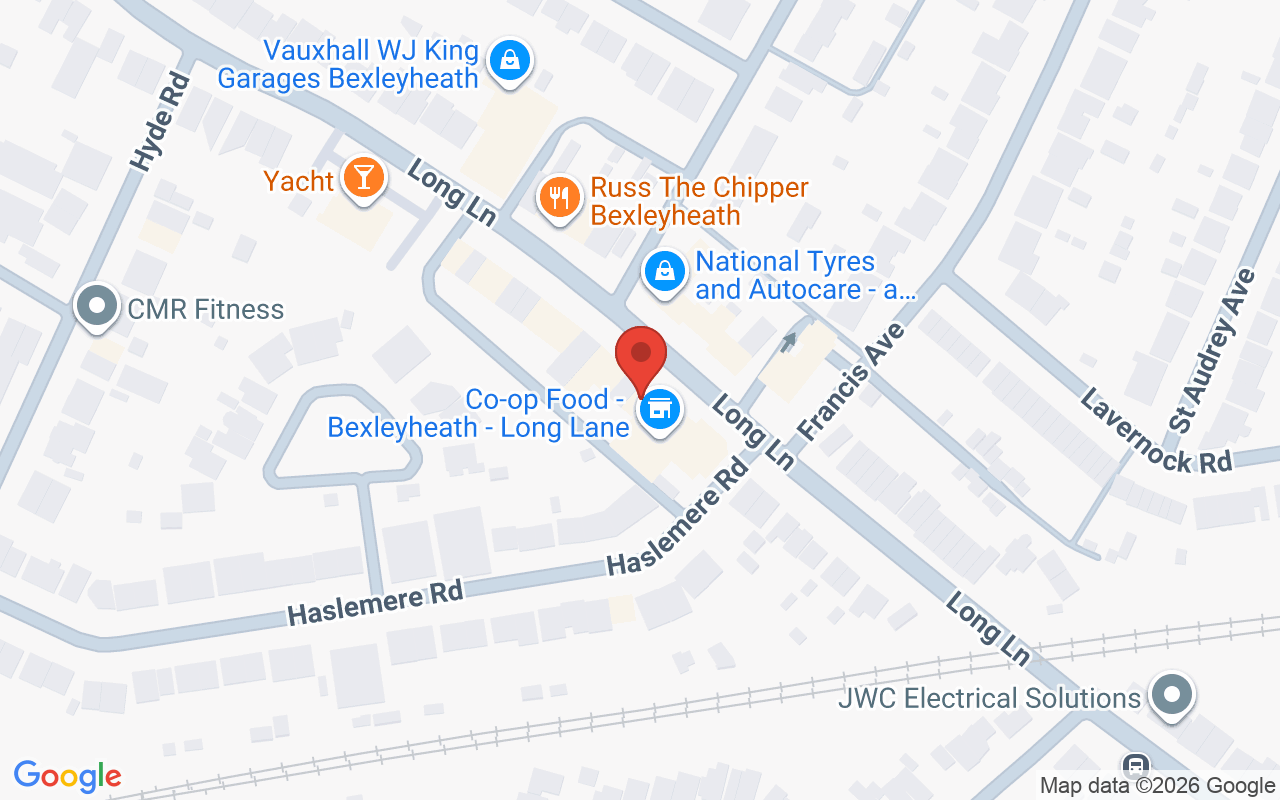 Map showing the location of Mirror Mirror – Bexleyheath