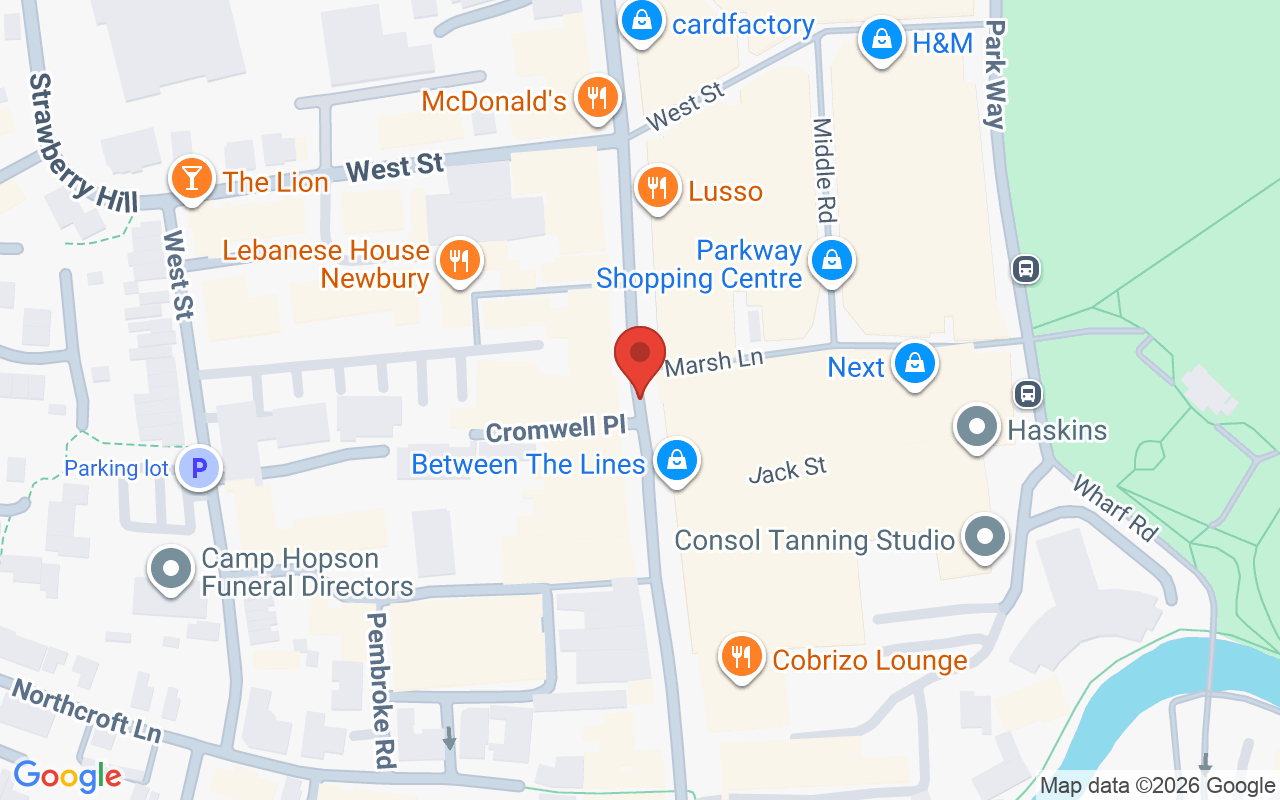Map showing the location of Mission Hair & Beauty Newbury