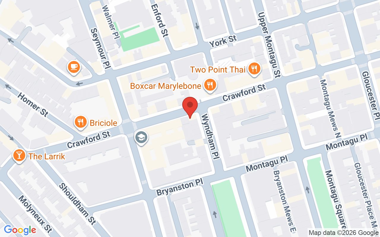 Map showing the location of MJM London