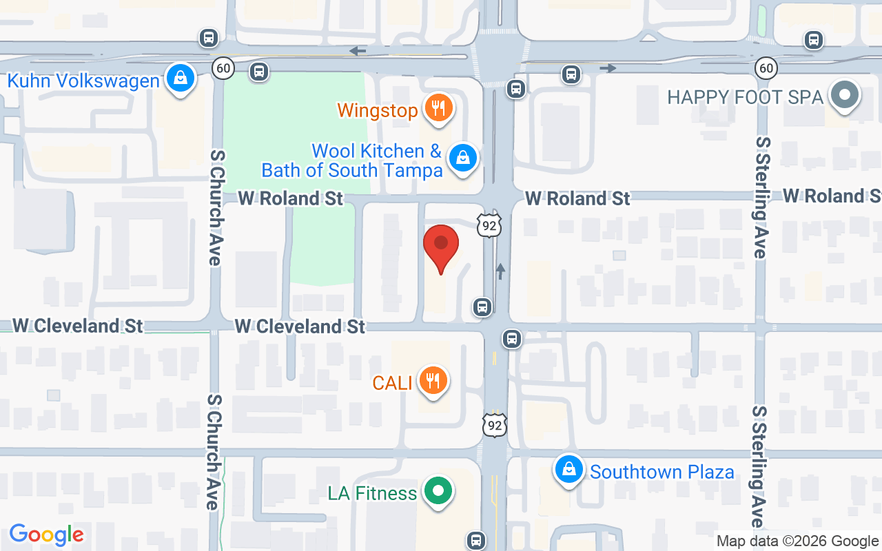 Map showing the location of Monaco Hair Salon Tampa