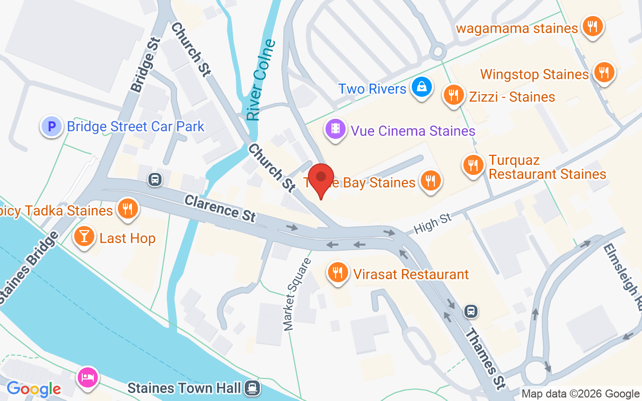 Map showing the location of MOVA STAINES-UPON-THAMES