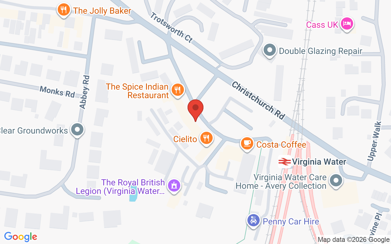 Map showing the location of MOVA VIRGINIA WATER