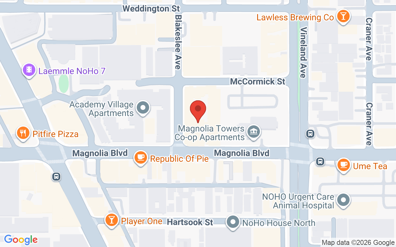 Map showing the location of NoHo Hair Salon