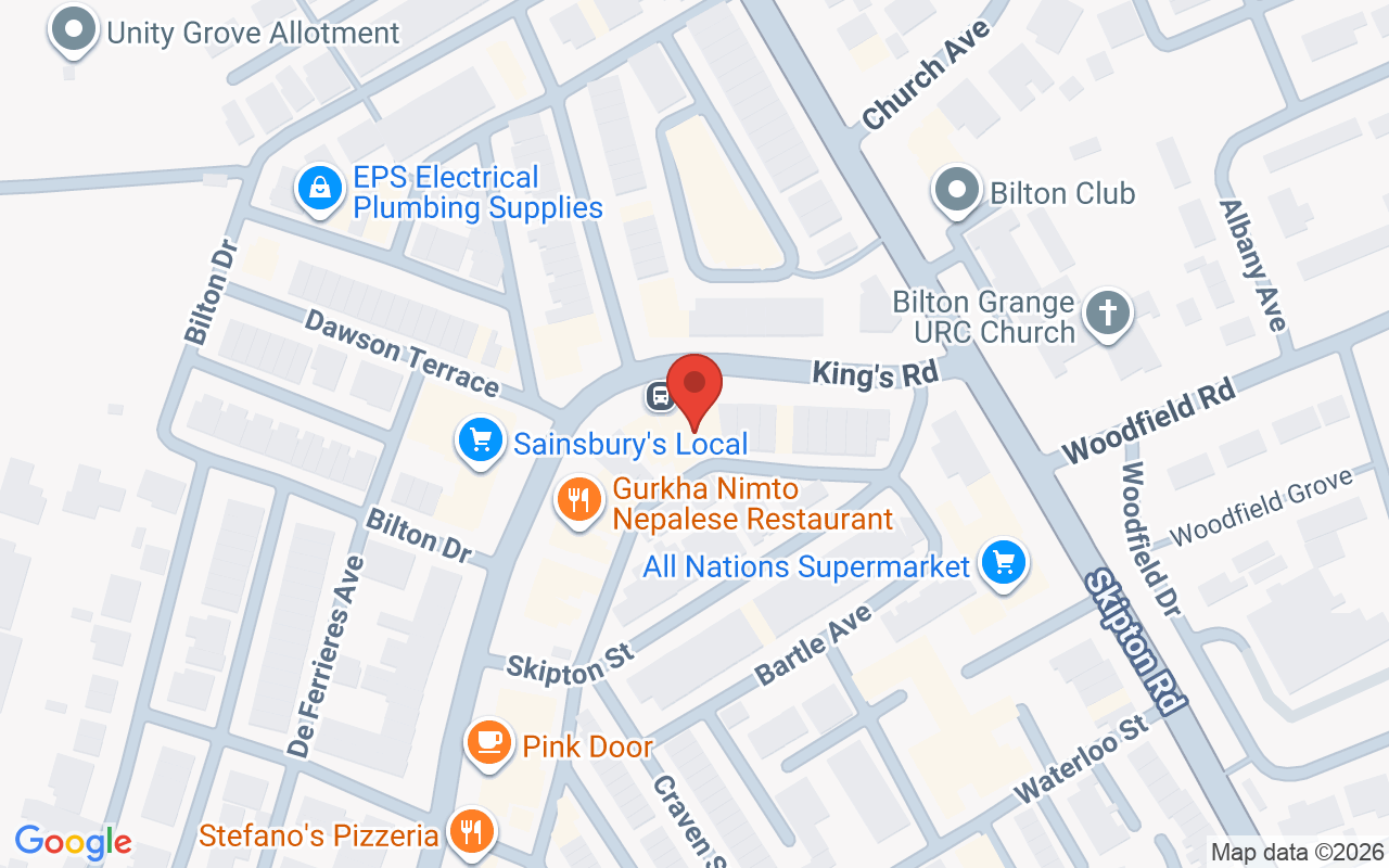 Map showing the location of October Hair and Beauty – Harrogate