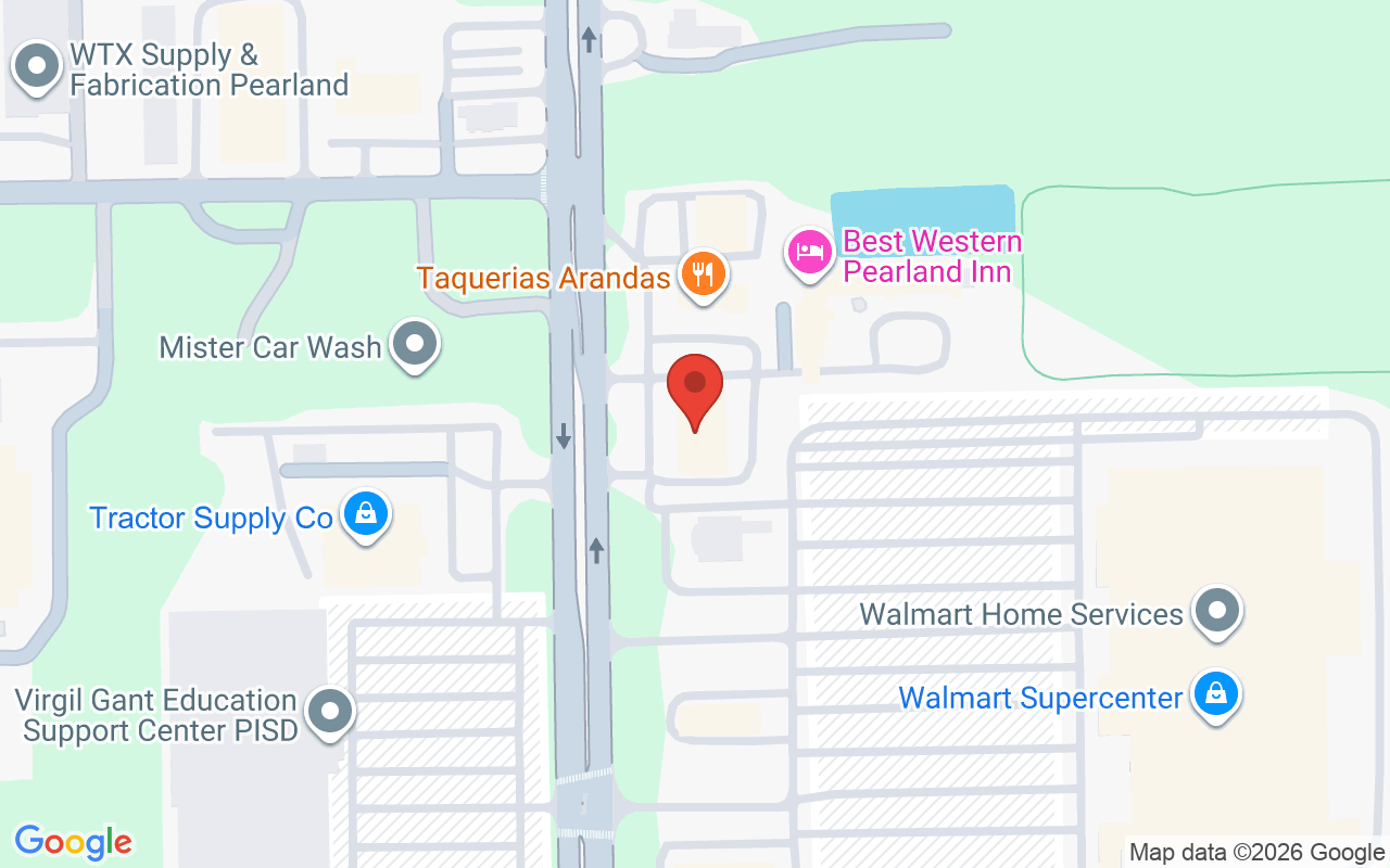 Map showing the location of Pearland Nail & Spa