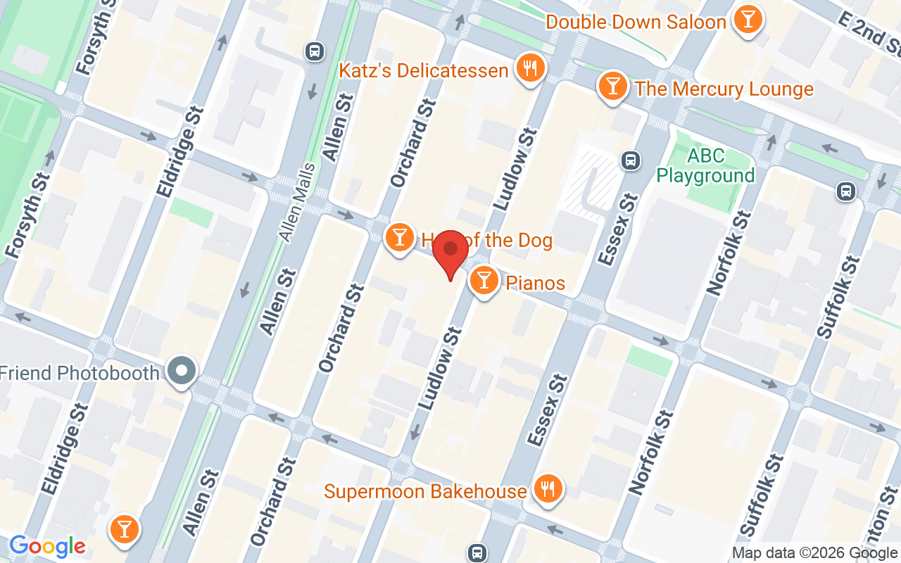Map showing the location of Pimps & Pinups – New York