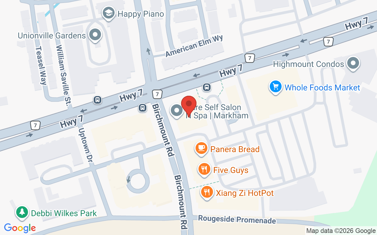Map showing the location of Pure Self Salon N Spa