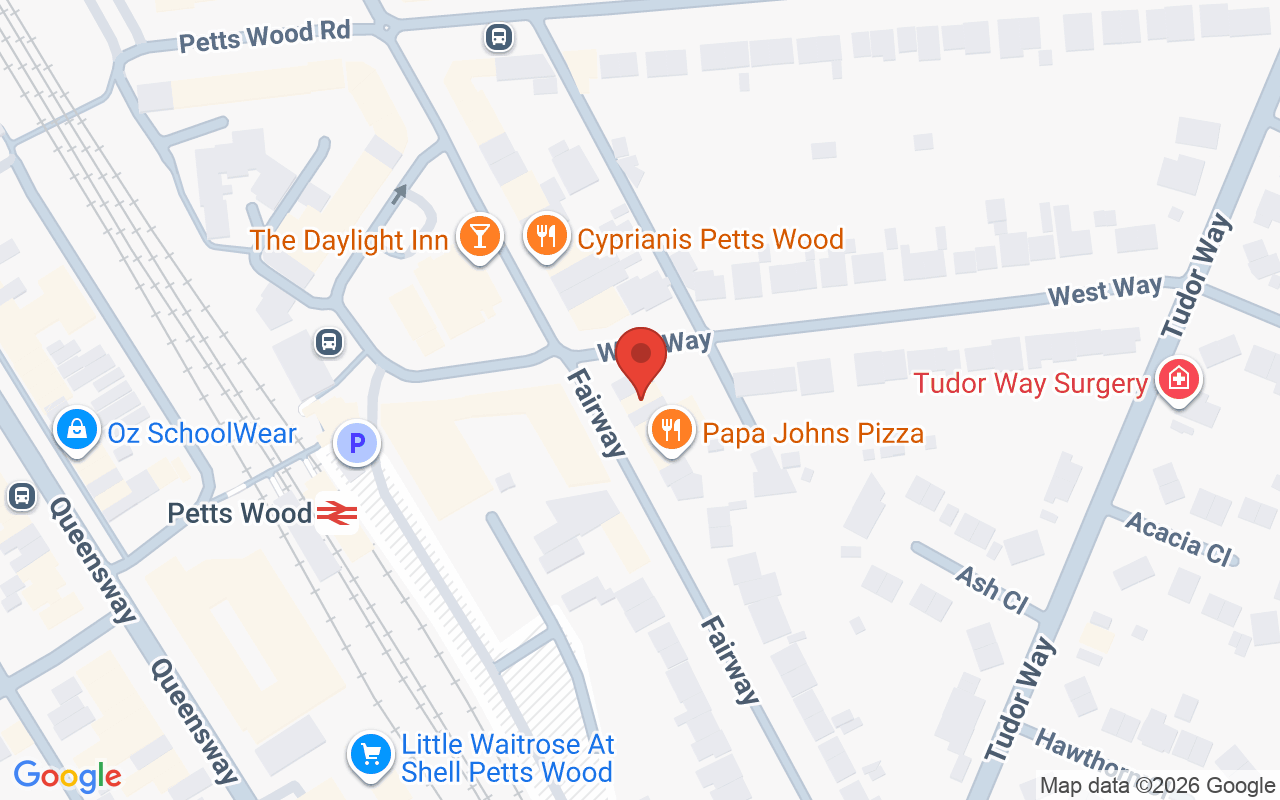 Map showing the location of Raw Hair Salons – Petts Wood