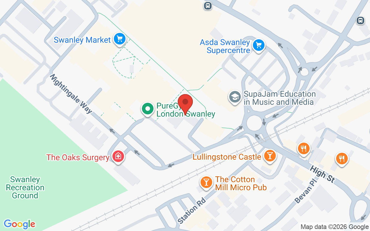 Map showing the location of Raw Hair Salons – Swanley