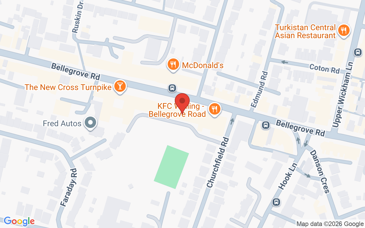 Map showing the location of Raw Hair Salons – Welling