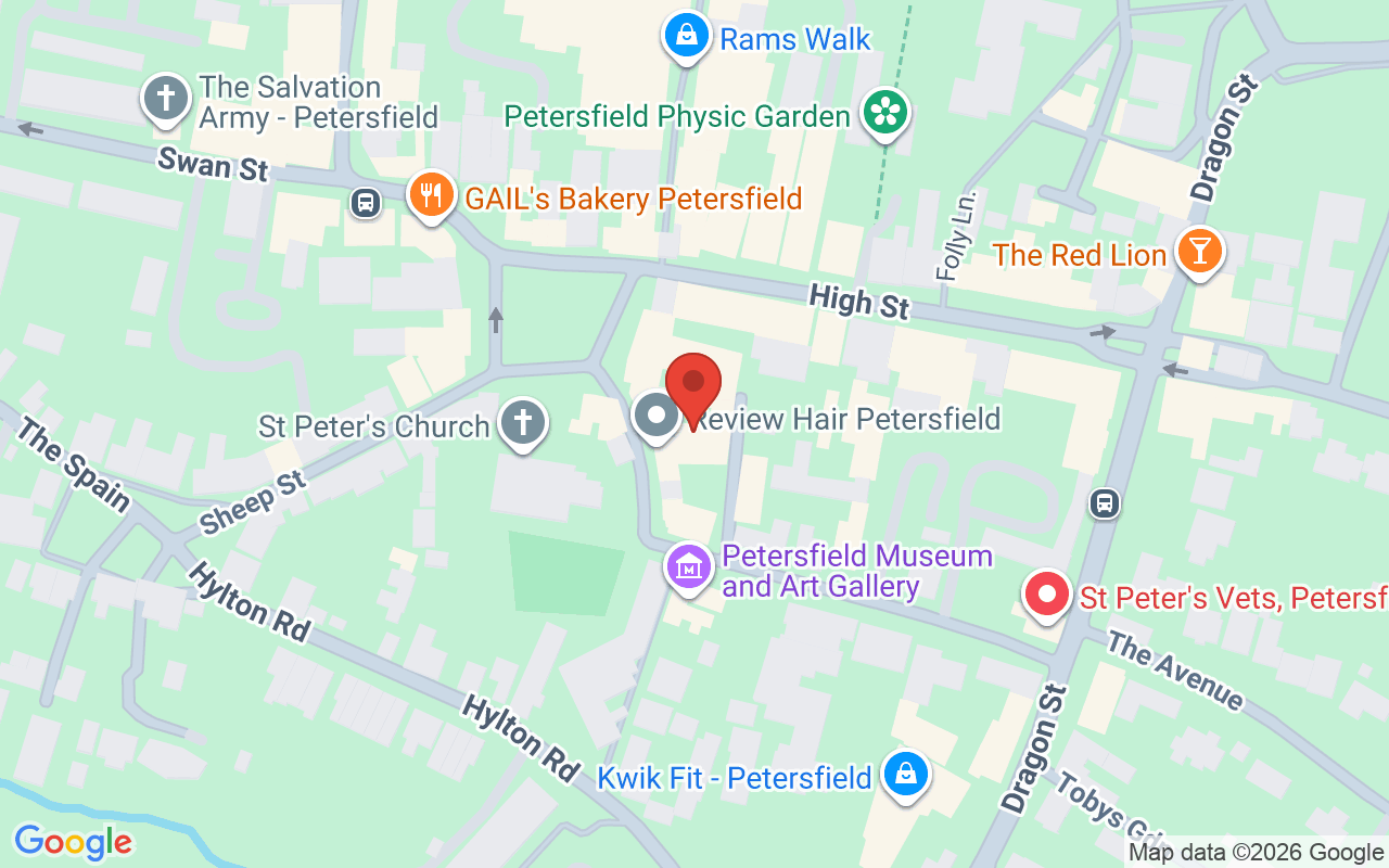 Map showing the location of Review – Petersfield