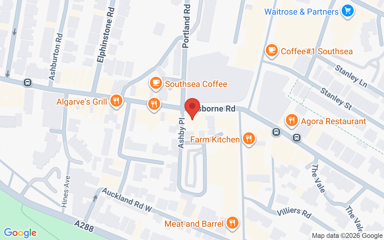 Map showing the location of Review – Southsea