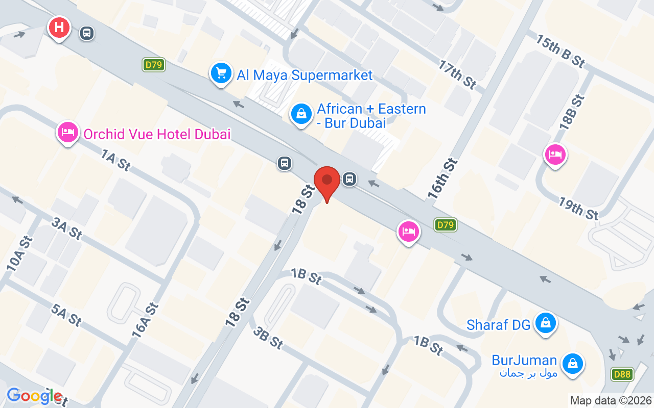 Map showing the location of Revival – Burjuman, Bur Dubai