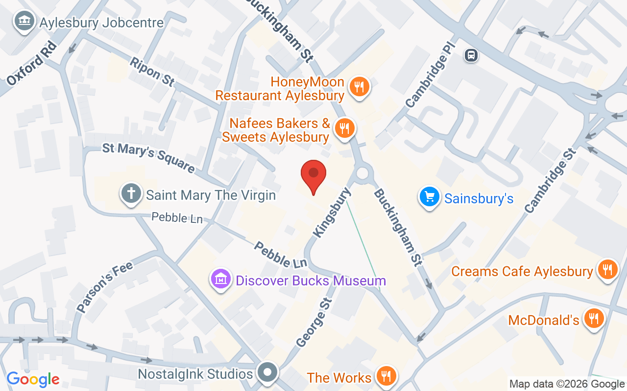 Map showing the location of Rhapsody Hairdressing Aylesbury