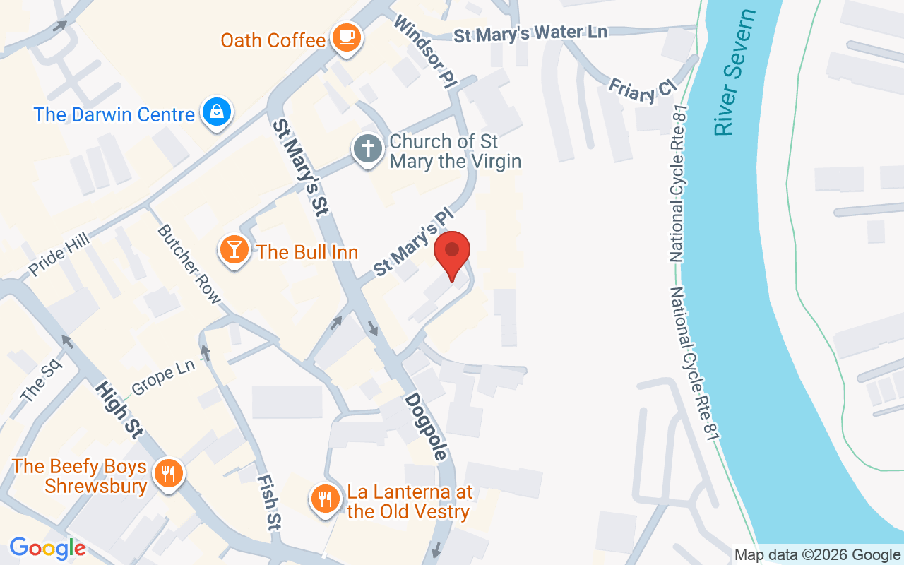 Map showing the location of Royston Blythe, Shrewsbury