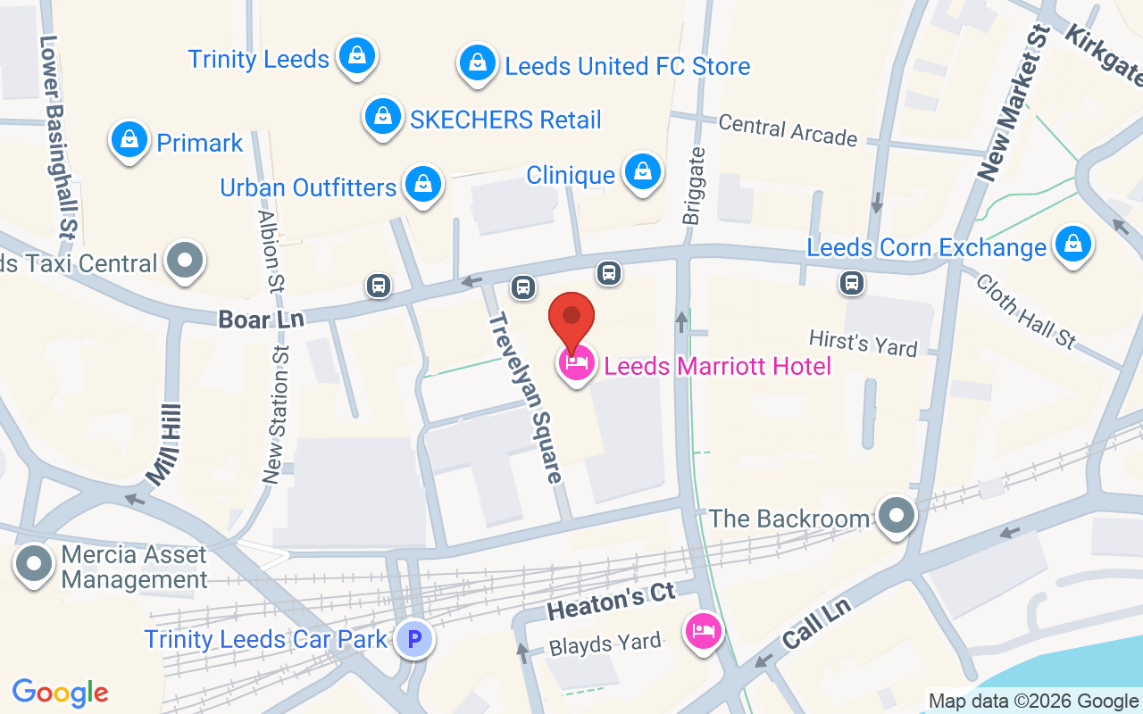 Map showing the location of Russell Eaton – Leeds