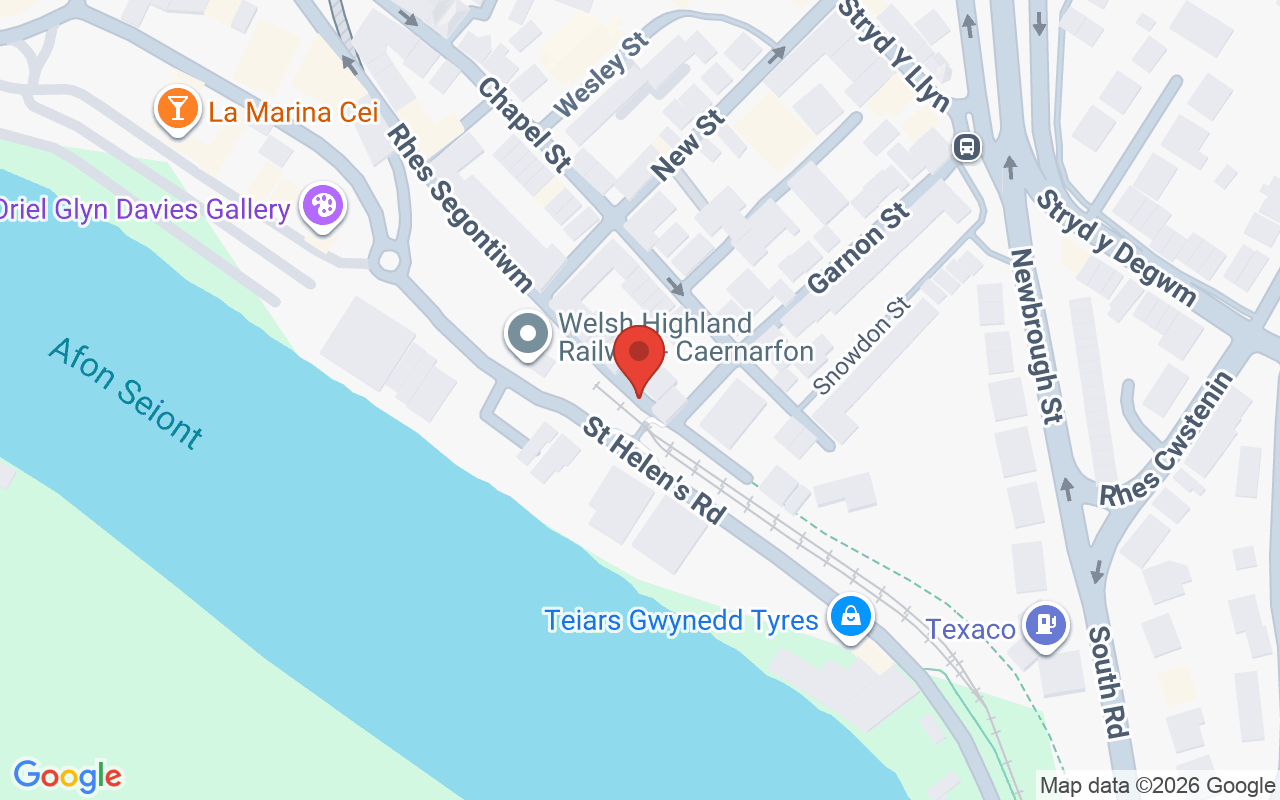 Map showing the location of Salon Blodeuwedd Caernarfon