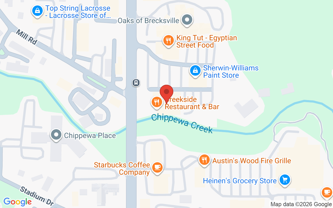 Map showing the location of Salon joVon Brecksville Ohio
