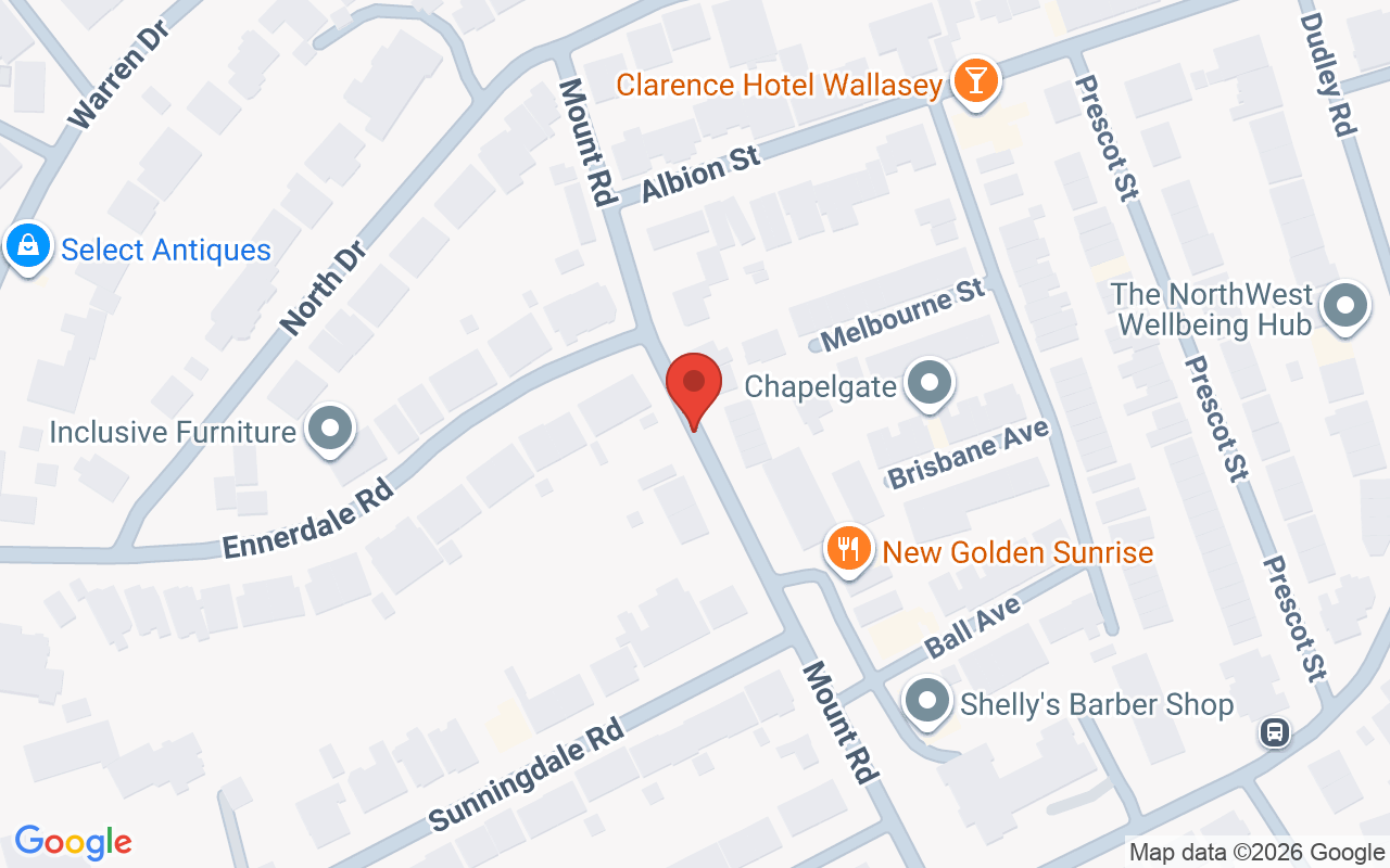 Map showing the location of Salon-M, Wallasey