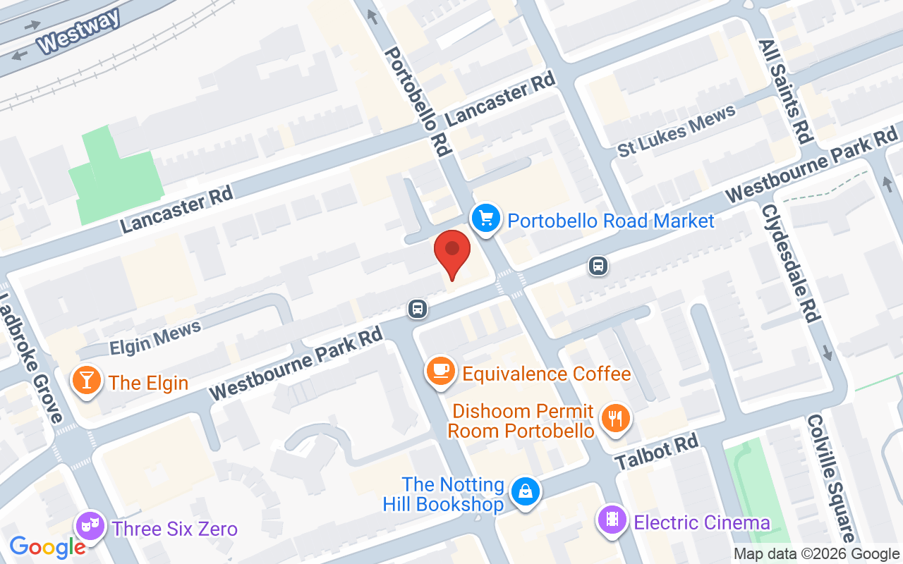 Map showing the location of Samantha Cusick London