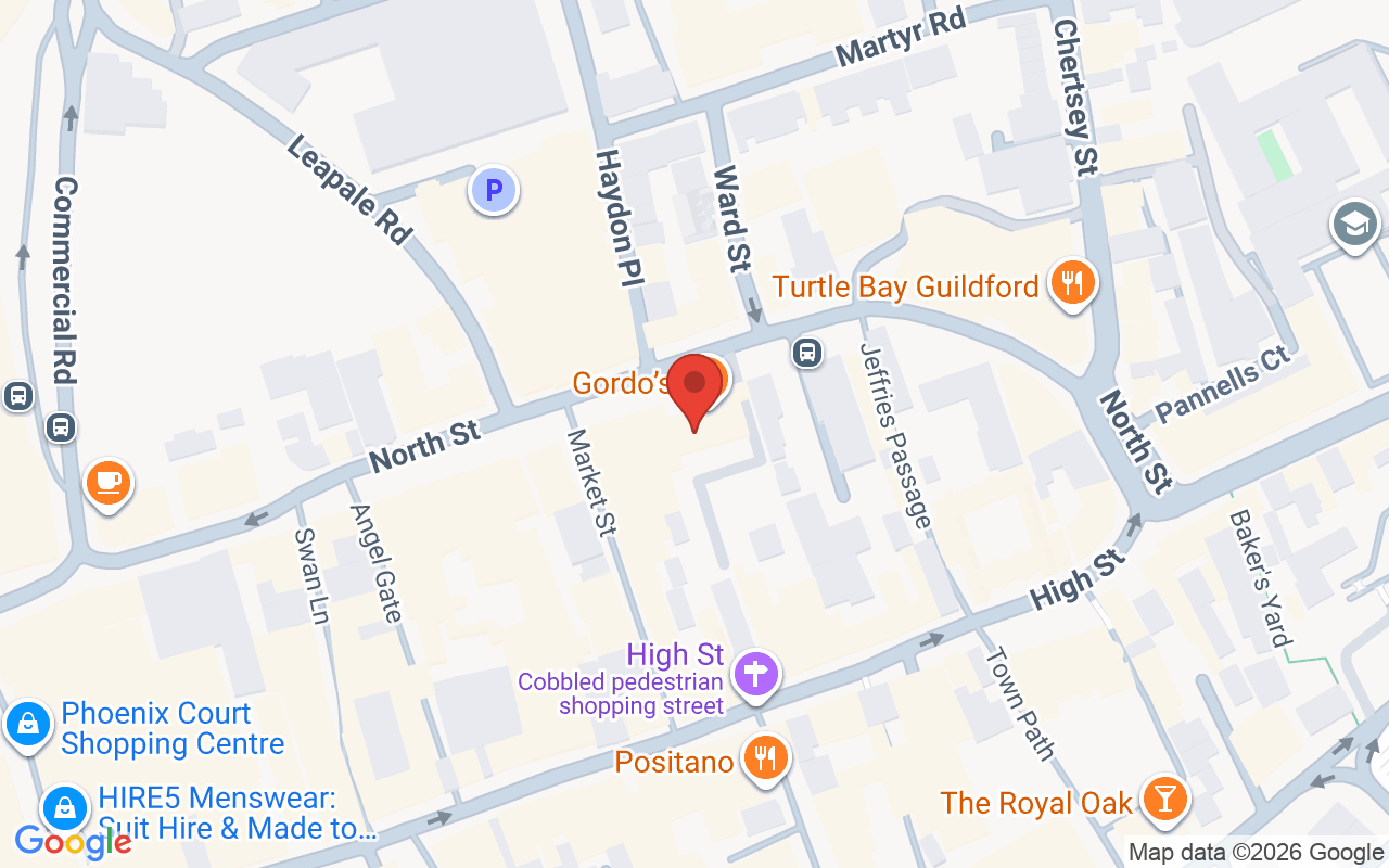 Map showing the location of Sanrizz Guidford