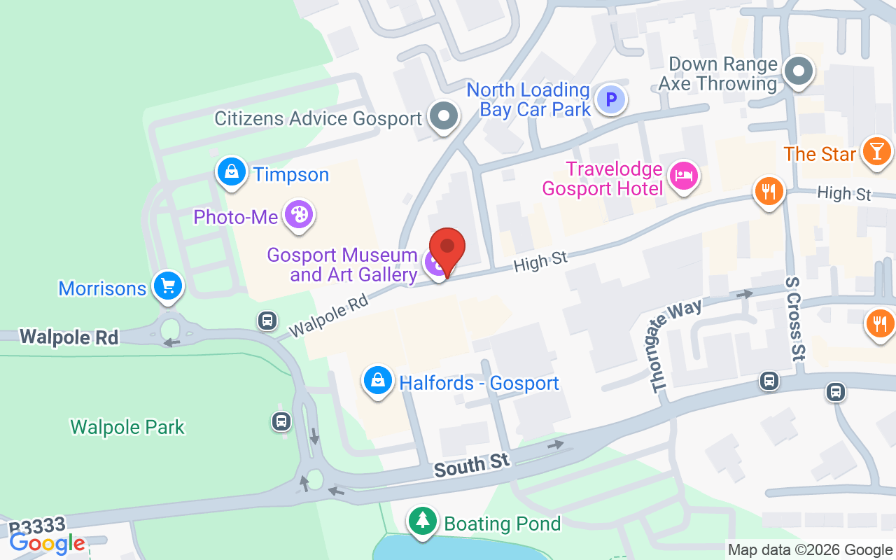 Map showing the location of Scruples Hair Design – Gosport