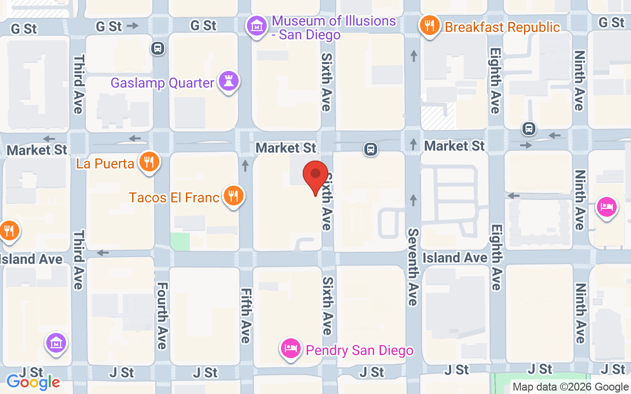 Map showing the location of SD Hair Extensions by Stephanie Grace