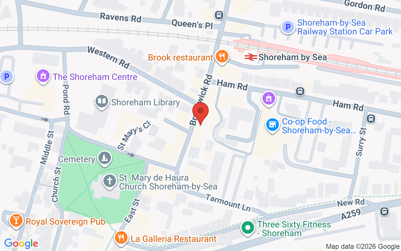 Map showing the location of Secret Salon Shoreham-By-Sea